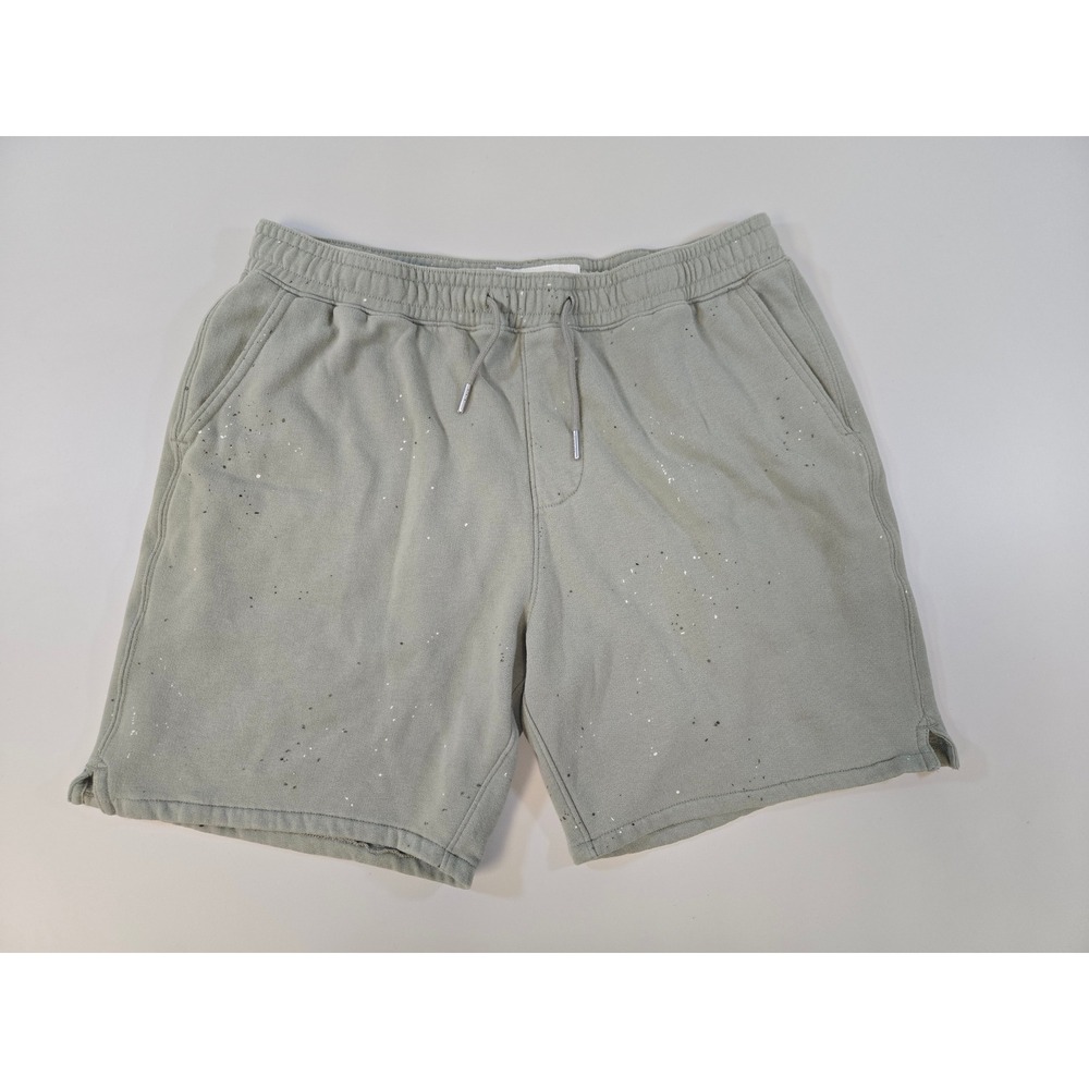 Abercrombie & Fitch Soft A&F Fleece Paint Splatter Shorts Mens XL Sage Green
